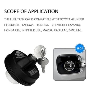 SamWinGear Gas Cap Lock, Locking Gas Cap with Key for Toyota 4Runner Tacoma Honda CRV Tundra Acura Infiniti Nissan Buick Cadillac GMC Chevy, Fuel Tank Caps Automotive Replacement 77300-47020 10504 - Image 4