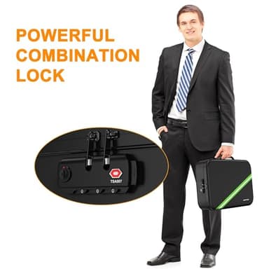 Noiposi 5200℉ Fireproof Document Box, 16.1x 11.4x4.3 Inch Waterproof and Fireproof Document Organizer,Portable Home Travel Safe Storage Box for Legal Size Documents,File and Birth Certificate,Black - Image 6