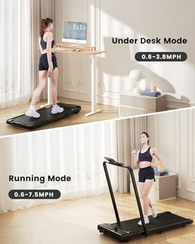 DeerRun 3 in 1 Walking Pad Treadmill, 300 Weight Capacity Foldable Treadmill, 3.0HP Low Noise Under Desk Treadmills for Home Office with Remote & APP - Image 5