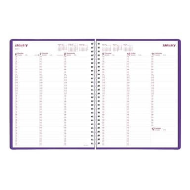 Brownline® 2025 DuraFlex Weekly Planner, Appointment Book, 12 Months, January to December, Twin-Wire Binding, 11" x 8.5", Purple (CB950V.PUR-25) - Image 4