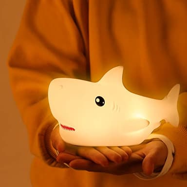 ZKLiLi Shark Night Light for Kid,Rechargeable Cute Squishy Lamp for Boys Girls Christmas Gifts Night Lights Kids Teens Toddler Baby Nursery Touch Room Decor Gift Toys - Image 6