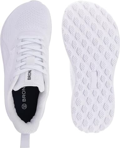 BRONAX Womens Wide Toe Tennis Shoes Mesh Lace up Rubber Sole Size 9.5w Running Casual Walking Gym Athletics Ladies Training Sneakers Fitness Female Footwear Zapatos Deportivos De Mujer Light White 41 - Image 2