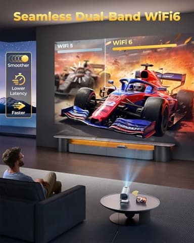 [Built-in Apps & Star Modes & Ambient Light] OPOQO 4K Mini Projector with WiFi and Bluetooth, Full HD 1080P Supported, 270° Portable Outdoor Movie Projector for TV Stick/Smartphone/HDMI/USB - Image 5