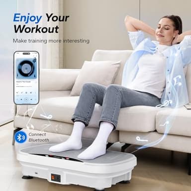 MERACH Vibration Plate Exercise Machine, Vibration Plate with Bluetooth and LED Display, Vibrating Plate Exercise Machine for Women Men, Workout Equipment for Home - Image 3