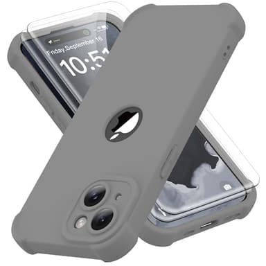 ORETECH for iPhone 15 Plus Case, with [2 x Screen Protectors] [15 Ft Military Grade Drop Test] [Full Camera Protection] 360° Full Body Shockproof Phone Case iPhone 15 Plus Cover 6.7" Space Grey - Image 1