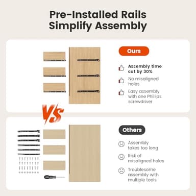 Amada Modern 7 Drawer Dresser, Fluted Wood Chest of Drawers with Rounded Corners, Pre-Installed Drawer Slides, Dresser TV Stand and Storage Organizer for Bedroom or Hallway in Natural Oak - Image 4