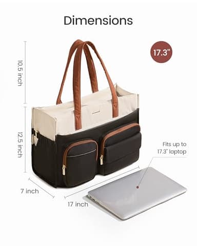 LOVEVOOK Teacher Tote Bag for Women, Multi-pocket Laptop Bag with Large Cup Holder, Nurse Bags Work Briefcase Computer Purse Handbag for Business Office College Travel - Image 6
