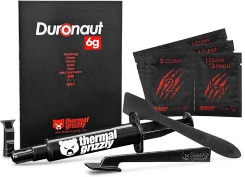 Thermal Grizzly - Duronaut - 6 Gram - Enhanced Durability & High Performance Thermal Paste - for Maximum Conductivity While Overclocking CPU/GPU/PS4/PS5/Xbox with 12 Cleaning Wipes 6 Wet & 6 Dry - Image 1