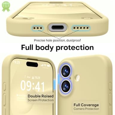 LOVE 3000 Designed for iPhone 17 Case, Premium Silicone [Compatible with Magsafe][Soft Anti-Scratch Microfiber Lining] Shockproof Protective Phone Case for Men Women 6.3", Creamy Yellow - Image 6