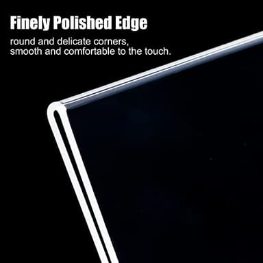 xydstay 6pack 8.5x11 Acrylic, L Shape Clear Plastic, Menu Holder, Unbreakable Table sign holder for Restaurant, Office, School, Store and Home Use - Image 6