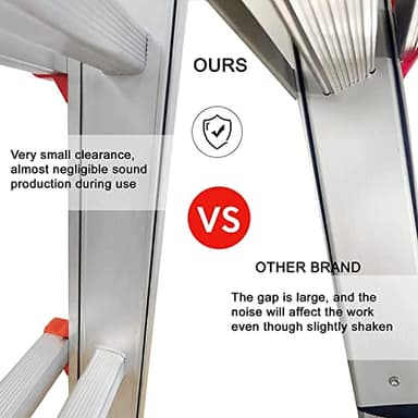 LANBITOU Ladder, A Frame 4 Step Ladder Extension, 14 FT Anti-Slip Multi Position & Storage Folding Ladder, 330 lbs Security Load Telescoping Aluminum Ladders for Stairs Home Indoor Outdoor Roof - Image 8