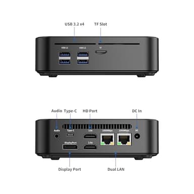 DreamQuest Mini PC Windows 11 Pro Preinstalled, Intel N150 (up to 3.6GHz) Mini Desktop Computers 16GB DDR4 512GB SSD, USB C, DP, HDMI, USB 3.2, Dual LAN,WiFi 5, Bluetooth, Support 4K 60Hz - Image 3