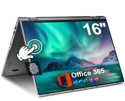 jumper 2 in 1 Laptop, 16 inch Convertible Laptop Computer with IPS FHD 360 Degree Touchscreen, 640GB Storage, 16GB RAM, Fingerprint Reader, Backlit Keyboard, Celeron N5095, 53.2WH, WiFi 6 - Image 1