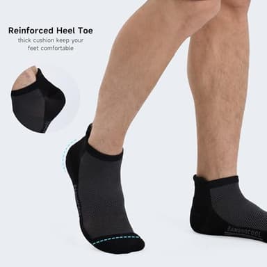 BAMBOO COOL Men's Ankle Socks Athletic Cushioned Moisture Wicking, Running Socks Arch Support Breathable, Heel Tab 8 Pack - Image 5