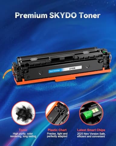 218X Toner Cartridges 4 Pack High Yield (with Chip) Compatible Replacement for HP 218X 218A for Color Laserjet Pro 3201dw MFP 3301fdw 3301cdw 3301sdw Printer Ink Set W2180X(Black Cyan Yellow Magenta) - Image 4