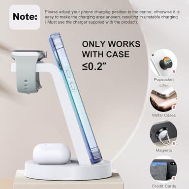 3 in 1 Charging Station for iPhone - Wireless Charger for Apple Products Multiple Devices - Charging Dock Stand for AirPods (for iPhone 17 16e 16 15 14 13 pro 12 11 X Max) - Image 3