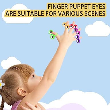 100 PCS Eye Finger Puppets Toys Set, Wiggly Eyeball Finger Puppet Eye On Rings for Kids, Party Favors for Boys Girls - Image 3