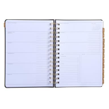 russell+hazel 2025 Vegan Leather Black Weekly Planner, 12 Month Calendar - Image 4