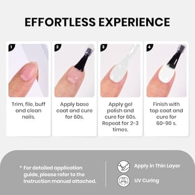 Beetles White Gel Nail Polish,15ml Fall Soak Off UV Gel Polish French Nail Art Manicure Salon DIY Design at Home Gift for Women - Image 7
