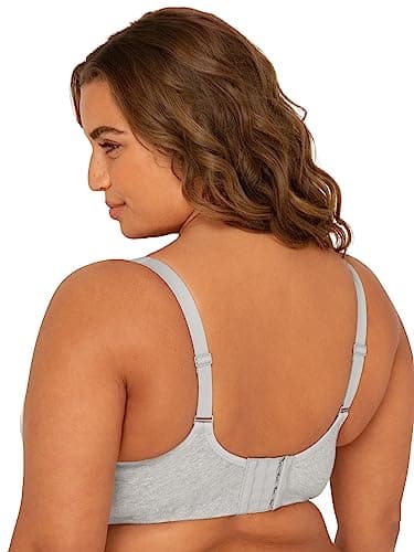 Fruit of the Loom Womens Plus Size Cotton Unlined Underwire Bra Heather Grey - Image 3