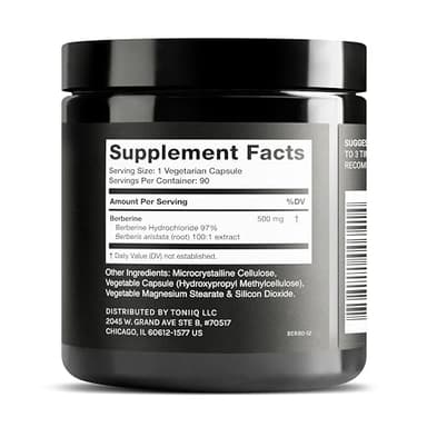 Toniiq Ultra High Strength Berberine HCl from The Himalayas - 100:1 Concentrated Extract - Lab-Tested 97% Berberine HCl - 90 Vegetarian Capsules, 500 mg per Capsule - Image 2