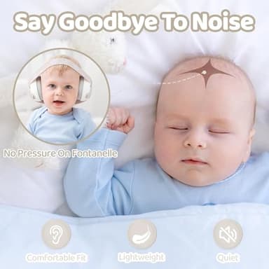 YomauiYee Baby Earmuffs-25dB NRR Baby Noise Cancelling Headphones with Adjustable Headband, Infant Ear Protection for Babies 0-36 Months,Travel Essentials for Airplane/Improves Sleep/Outdoor - Image 3
