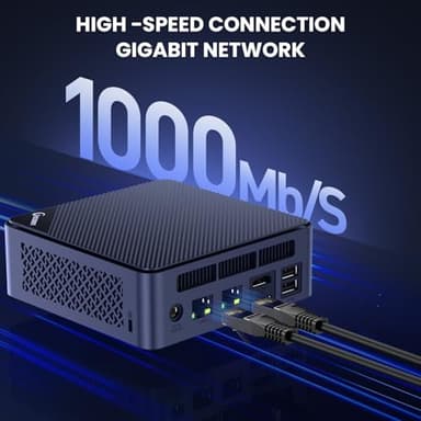 Gezoon Mini PC,N100 Mini Computers,16GB RAM 512GB SSD,Triple 4K Display/2*USB3.0/Dual WiFi/Bluetooth/Full Function Type-C/Dual LAN/VESA/Home/Business Mini Desktop Computer - Image 2