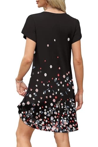 OFEEFAN Womens Summer Dresses 2025 Spring Tshirt Loose Sundresses Beach Vacation Clothes Boho Outfits Print 07 XL - Image 5