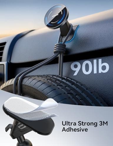 JOYROOM for MagSafe Car Mount Charger, [Upgraded Dual-Clip Grip] 15W Fast MagSafe Wireless Car Charger Air Vent Dashboard Set for iPhone 16 Pro Max Plus/iPhone 15 14 13 12 Pro Max Plus, Black - Image 6