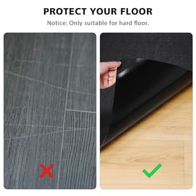 FURKIT Vinyl Floor Mat for Home, Black Waterproof Area Mat for Under Dining Room Table, Sturdy Plastic Rug Protector for Kitchen, Living Room, Yard, Garage, Large Baby Play Mat (60"x 75") - Image 2