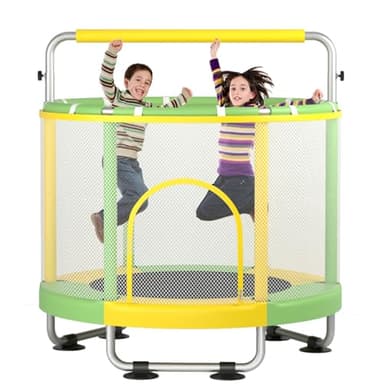 ZCMHAXJ 55" Trampoline for Kids with Enclosure, 440lbs Capacity Indoor & Outdoor Toddler Trampoline with Adjustable Gymnastics Bar & Toys, Gifts for Boys & Girls - Image 7