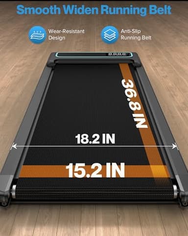 10% Incline Under Desk Walking Pad, 2.5HP Low Noise Treadmill for Home Office Apartment, 3 in 1 Lightweight Running Machine for Small Space, Works with Apps & Mute Remote Control, No Installation - Image 5