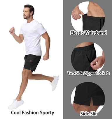 Yundobop Men's Casual 7 Inch Shorts Twill Drawstring Summer Beach Stretch Golf Shorts with Zipper Pockets Black 42 - Image 4