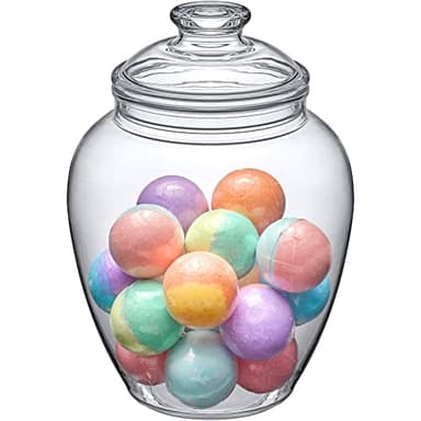 Amazing Abby - Sugar Sugar - 140-Ounce Plastic Candy Jar with Lid, Large Cookie Jar (7.5"(D) x 10.5"(H)), Apothecary Jar, BPA-Free, Shatter-Proof, Dishwasher-Safe, Great for Candy Buffet - Image 6