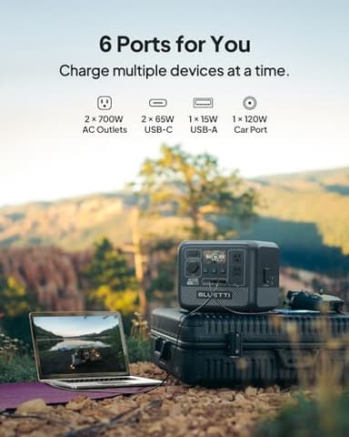 BLUETTI AC50B Portable Power Station, 448Wh Solar Generator LiFePO4 Battery Backup w/ 2 700W AC Outlets (Power Lifting 1000W), 0-80% in 45 Min, for Camping, Road Trip, Outage (Solar Panel Optional) - Image 3