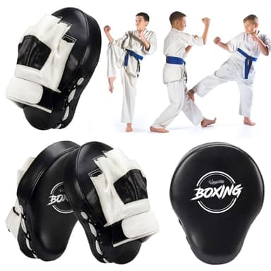 Valleycomfy Boxing Curved Focus Punching Mitts- Leatherette Training Hand Pads,Ideal for Karate, Muay Thai Kick, Sparring, Dojo, Martial Arts - Image 5