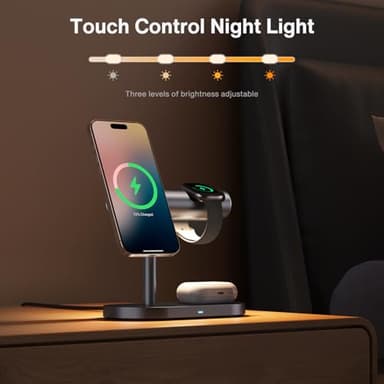 iVANKY 4 in 1 Qi2 Certified Wireless Charger Stand for iPhone 17, Night Light for MagSafe Charging Station, 25W Charge for iPhone 17/16/15/14/13/12/11 Plus/Pro/Max,Apple iWatch, Airpods Pro 2/3 - Image 5