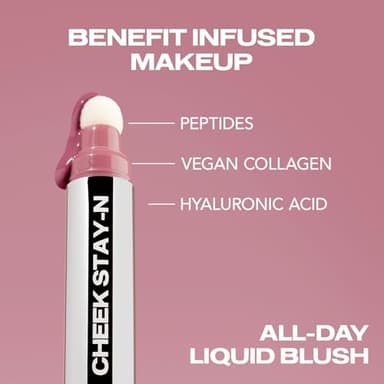 Sacheu Cheek STAY-N Liquid Blush for Cheeks — High Pigment, Buildable, Lightweight Cream Blush Infused With Squalane, for Dewy & Radiant Flushed Cheeks — Long-lasting & Cruelty Free, I'm Guilty - Image 4