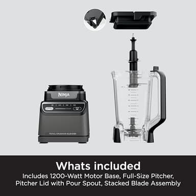 Ninja BR201AMZ Professional Blender 2.0, 1200 Watts, Auto-iQ Program, Total Crushing Blades, 72-oz. Pitcher, 4 Manual Speeds for Smoothies, Shakes, and Frozen Drinks, Dishwasher-Safe Parts, Dark Grey - Image 9