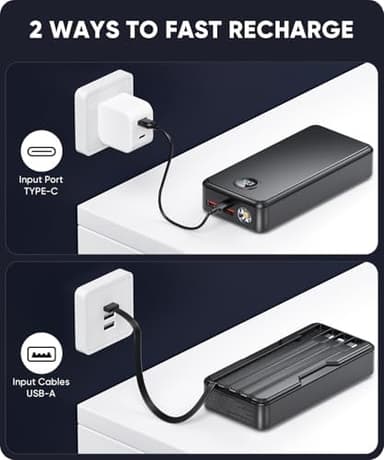 Power Bank 40000mAh Portable Charger 22.5W with 5 Outputs & 2 Inputs LED Display Equipped with Flashlight External Battery Pack for iPhone 16/15/14, Samsung, Etc - Image 4