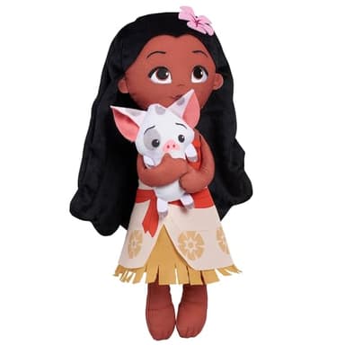 Disney Princess Lil' Friends Plushie Moana & Pua 14-inch Plushie Doll, Kids Toys for Ages 3 Up by Just Play - Image 3