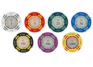Versa Games Poker Chips - Clay Poker Chips Set - 13.5g 500 Piece Crown Casino Poker Set with Numbers Denomination - Upgraded Poker Set Case - Image 5
