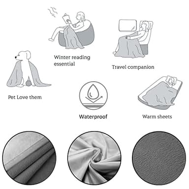 Ameritex Pet Bed Blanket Reversible 100% Waterproof Velvet Super Soft for Sofa and Bed - Image 3