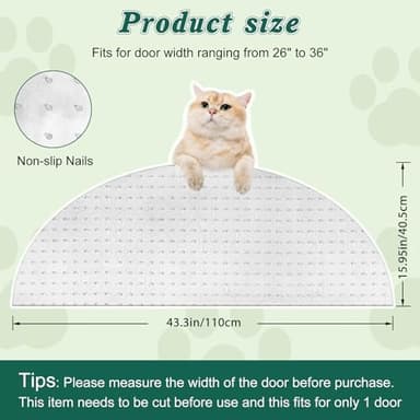 Semi-Circular Carpet Protector for Pets 2PCS, Plastic Under Door Cat Carpet Protector for Doorway, Easy to Cut Cat Scratch Carpet Protector Mat, Anti Scratch Carpet Scratch Stopper for Cats - Image 3