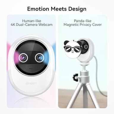 EMEET Piko+ Webcam 4K, World's 1st Dual-Camera AI-Powered 4K Webcam, 1/2.55'' Sony Sensor, 3 Mics&3 Sound Modes, Panda Magnetic Privacy Cover, USB C-C&C-A, Ideal for Livestreamers and Content Creators - Image 7
