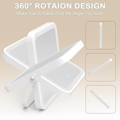 ROLOVE 10x12 Inch Hollywood Vanity Mirror with Dimmable LED Lighting, Smart Touch Control & U-Shaped Bracket - Portable Tabletop Makeup Mirror for Travel, Home - Image 6