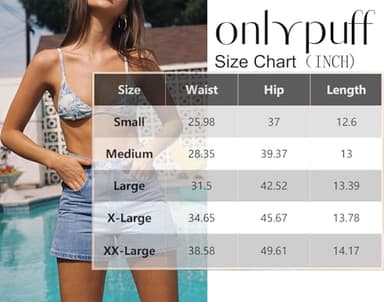 onlypuff Ripped Jean Shorts Womens Mid High Rise Stretchy Casual Denim Shorts Frayed Raw Hem Navy Blue M - Image 6