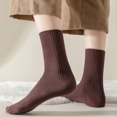 Flydo 6 Pack Women's Crew Socks - Cotton, Cute Casual Athletic Soft Aesthetic - Image 8