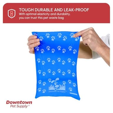 Downtown Pet Supply Rainbow Paw Print Poop Bags (2200 CT & 2 Dispensers) - Leak-Proof, Unscented, Clips to Leashes & Harnesses - Image 6