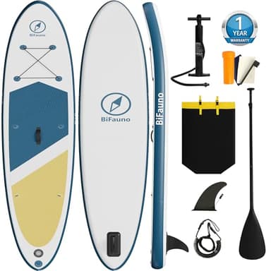 Bifanuo Inflatable Stand Up Paddle Board for Adults with SUP Accessories and Backpack Paddle Boards Non-Slip Deck, Wide Stance, Bottom Fin, Double Action Pump - Image 9